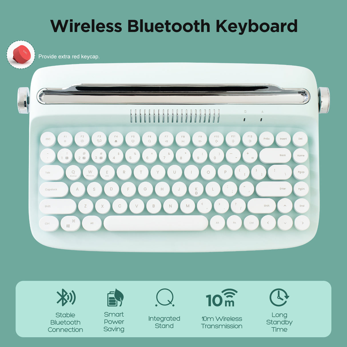 YUNZII ACTTO B303 Wireless Keyboard - Mint Green