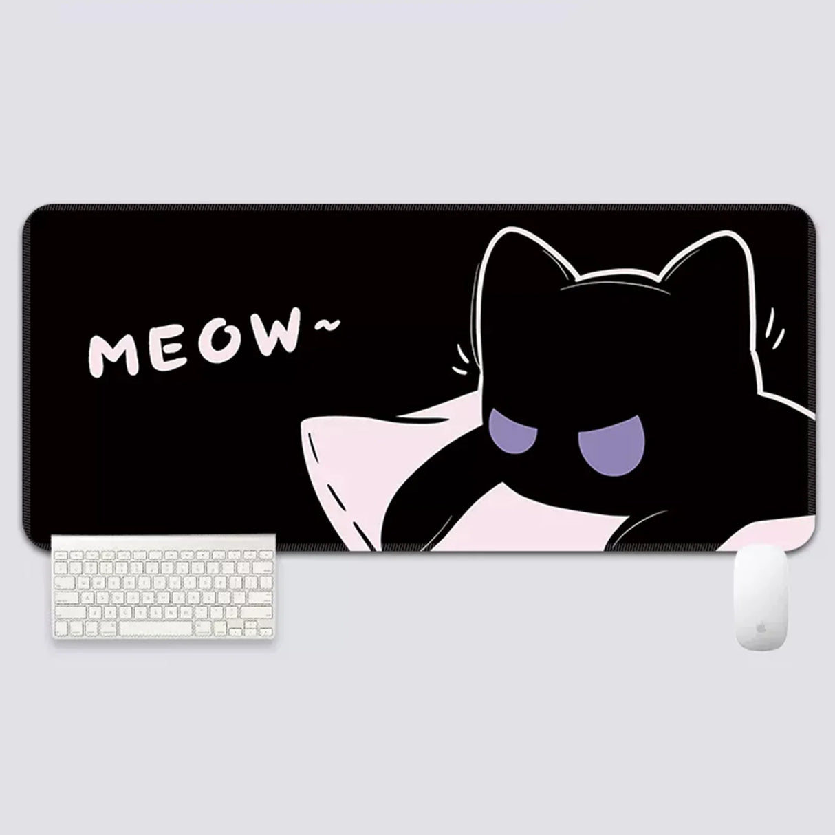 YUZNII Oversized Cartoon Kitten Mouse Mat Desk Pad