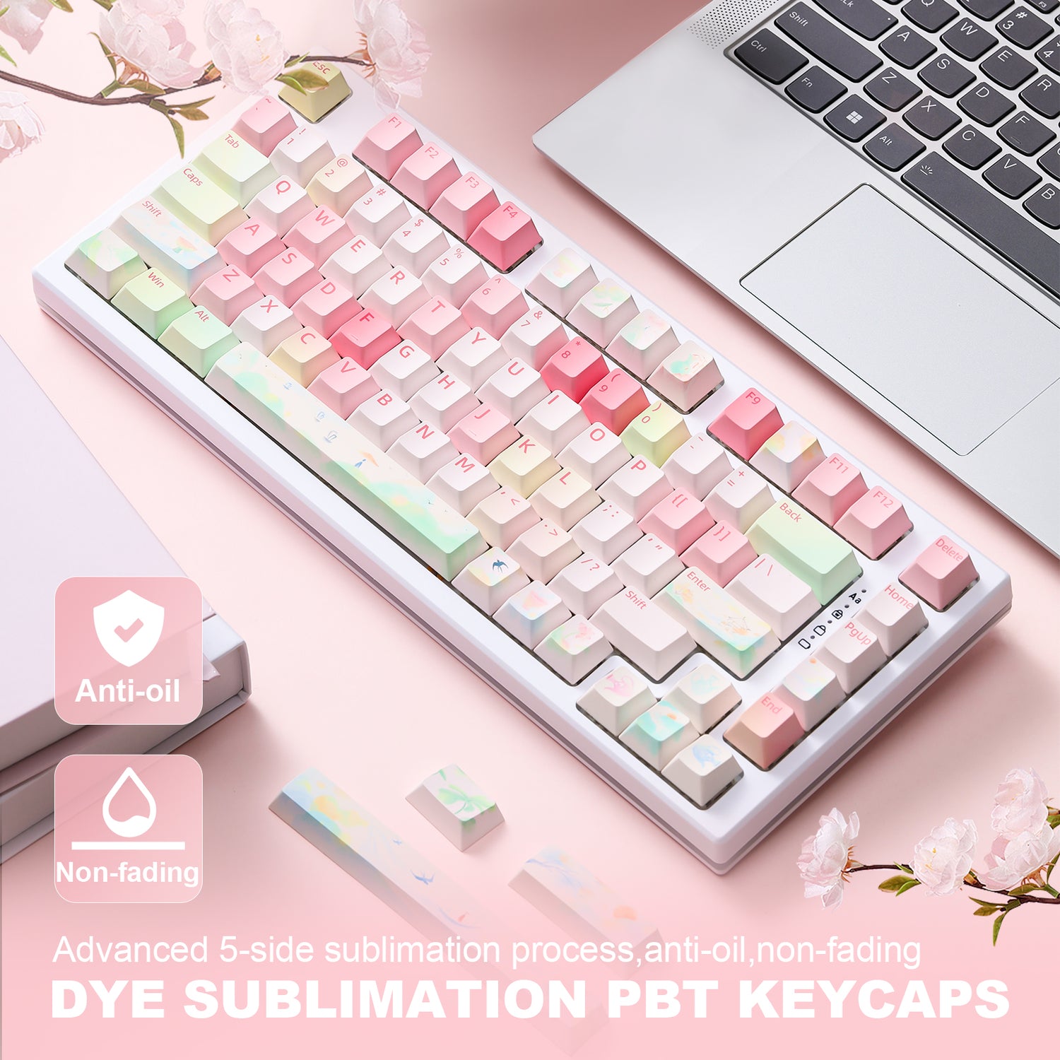 pbt keycap set dye sub keycaps cherry profile custom keyboard FOREST ...