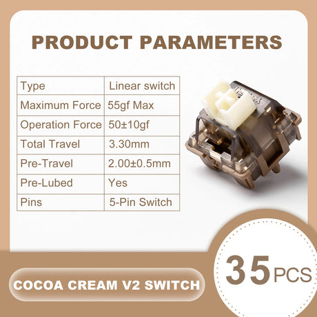 YUNZII Cocoa Cream V2 Linear Switches