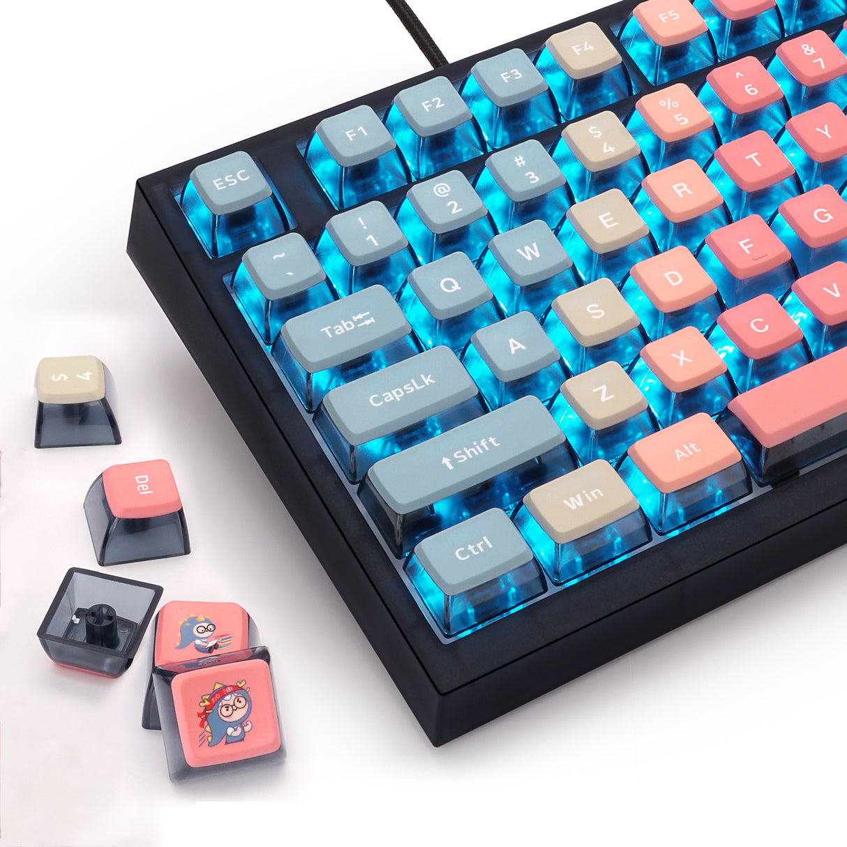 YUNZII Gradient Pink Keycap Set