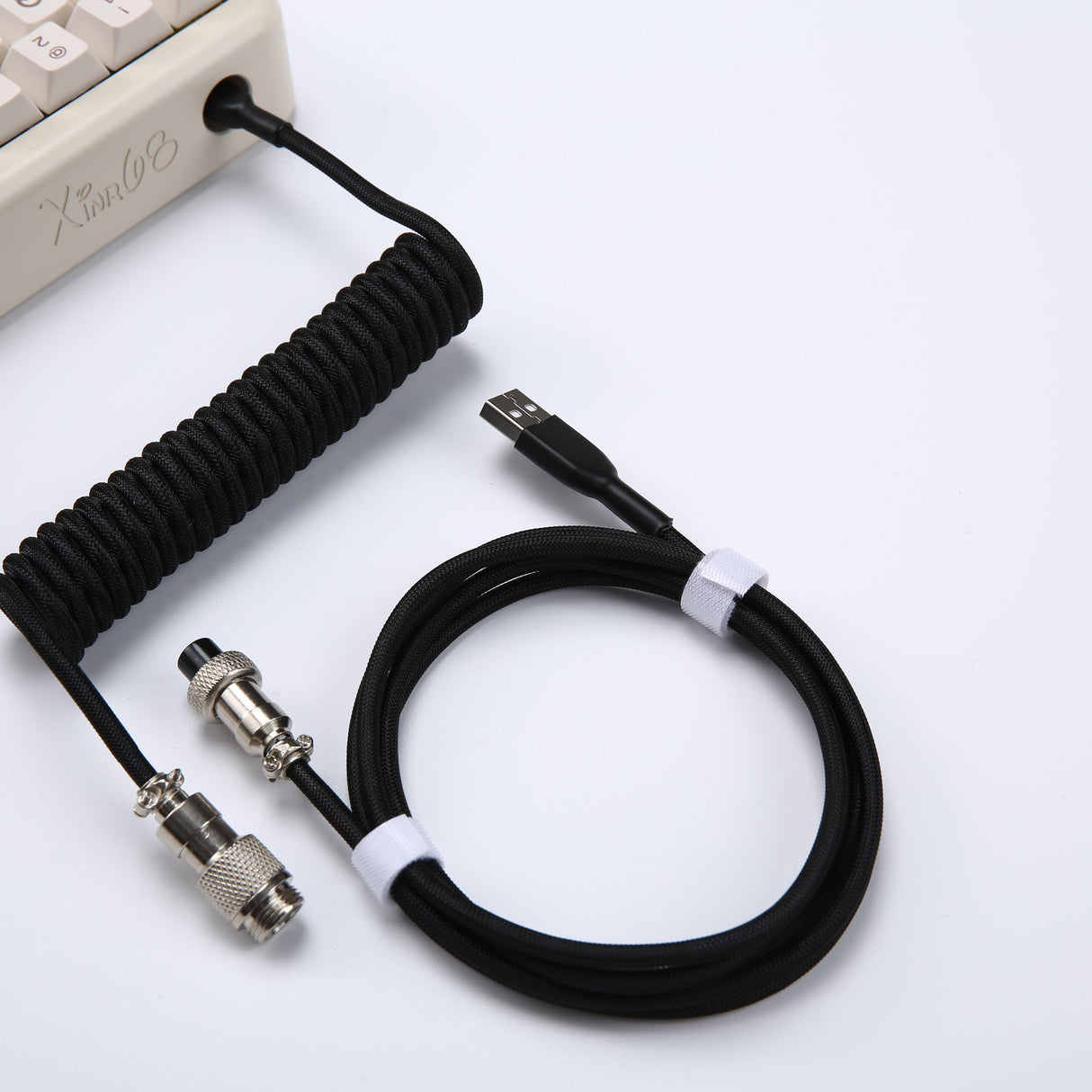 YUNZII Keynovo V3 Coiled Keyboard Cable with Aviator USB Cable for