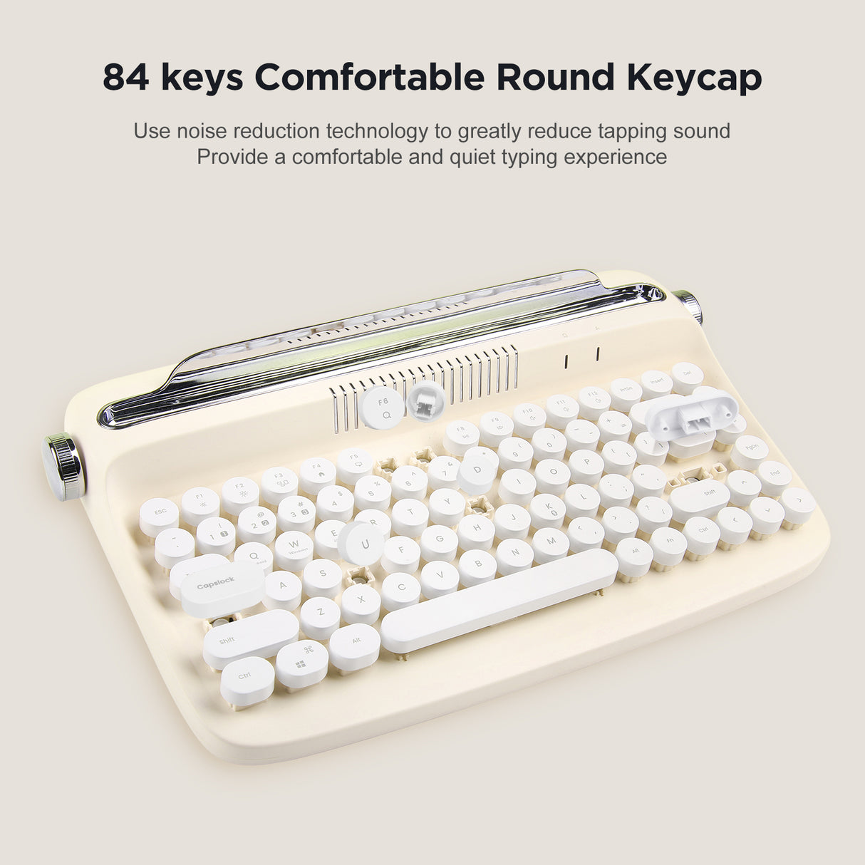 YUNZII ACTTO B303 Wireless Keyboard - Butter Ivory