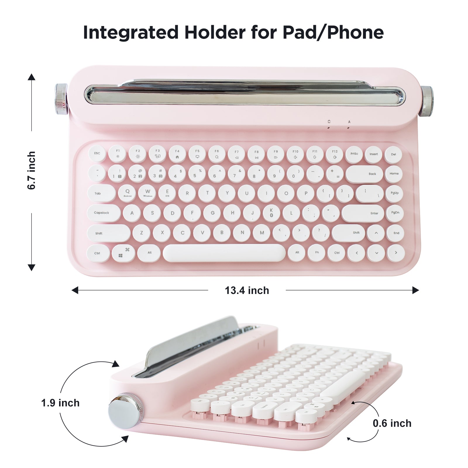 YUNZII ACTTO B305 Wireless Keyboard - Baby Pink keyboard image