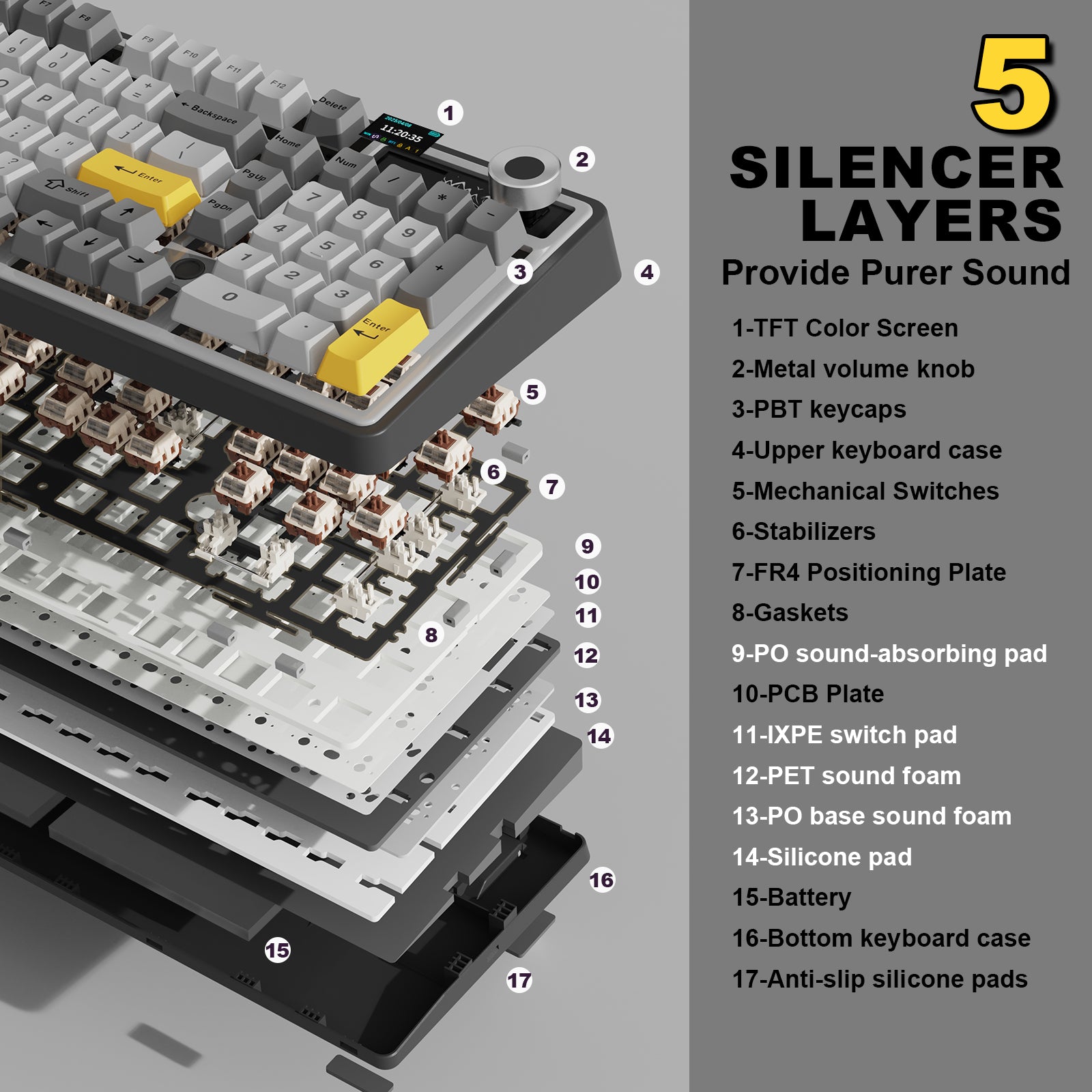 Ajazz AK980 Full Size Wireless Mechanical Keyboard – YUNZII KEYBOARD