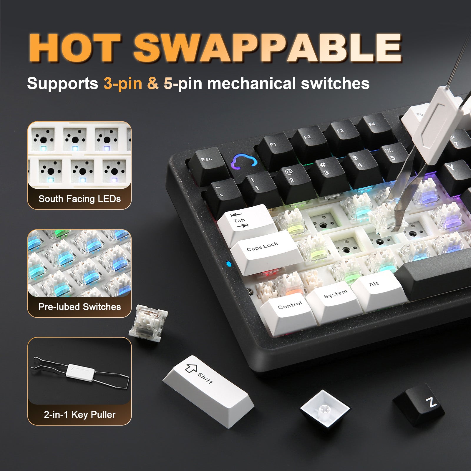 YUNZII AL98 QMK/VIA Full Aluminum Mechanical Gaming Keyboard keyboard image