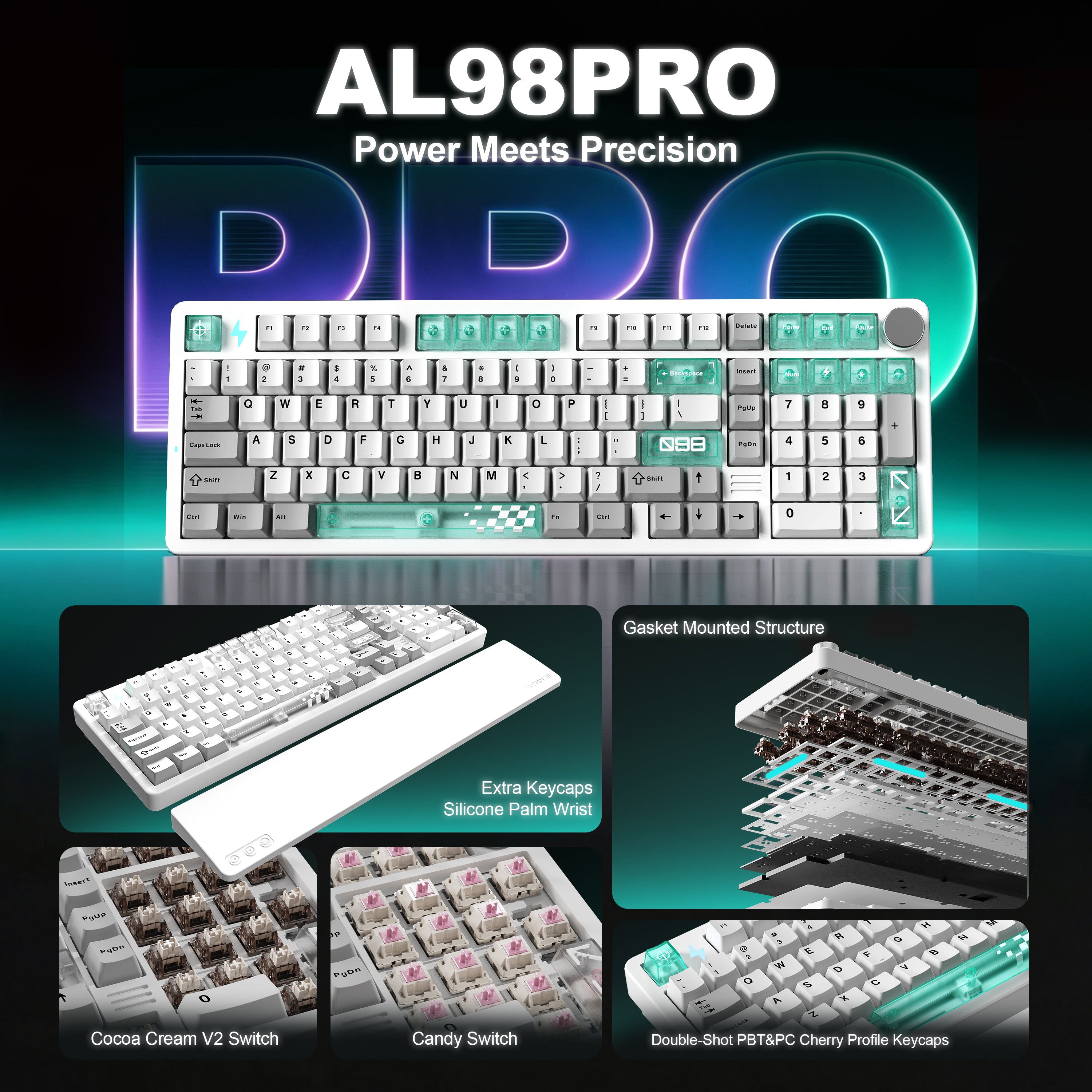 YUNZII AL98 PRO Dual-8K Wireless Aluminum Mechanical Keyboard keyboard image