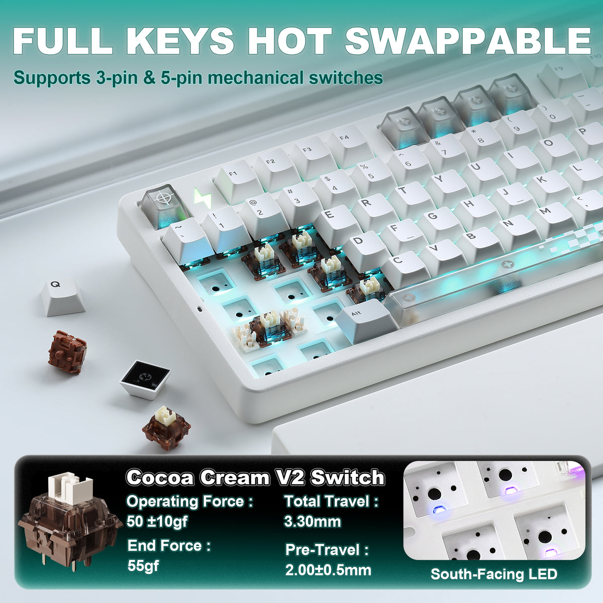 YUNZII AL98 PRO Dual-8K Wireless Aluminum Mechanical Keyboard