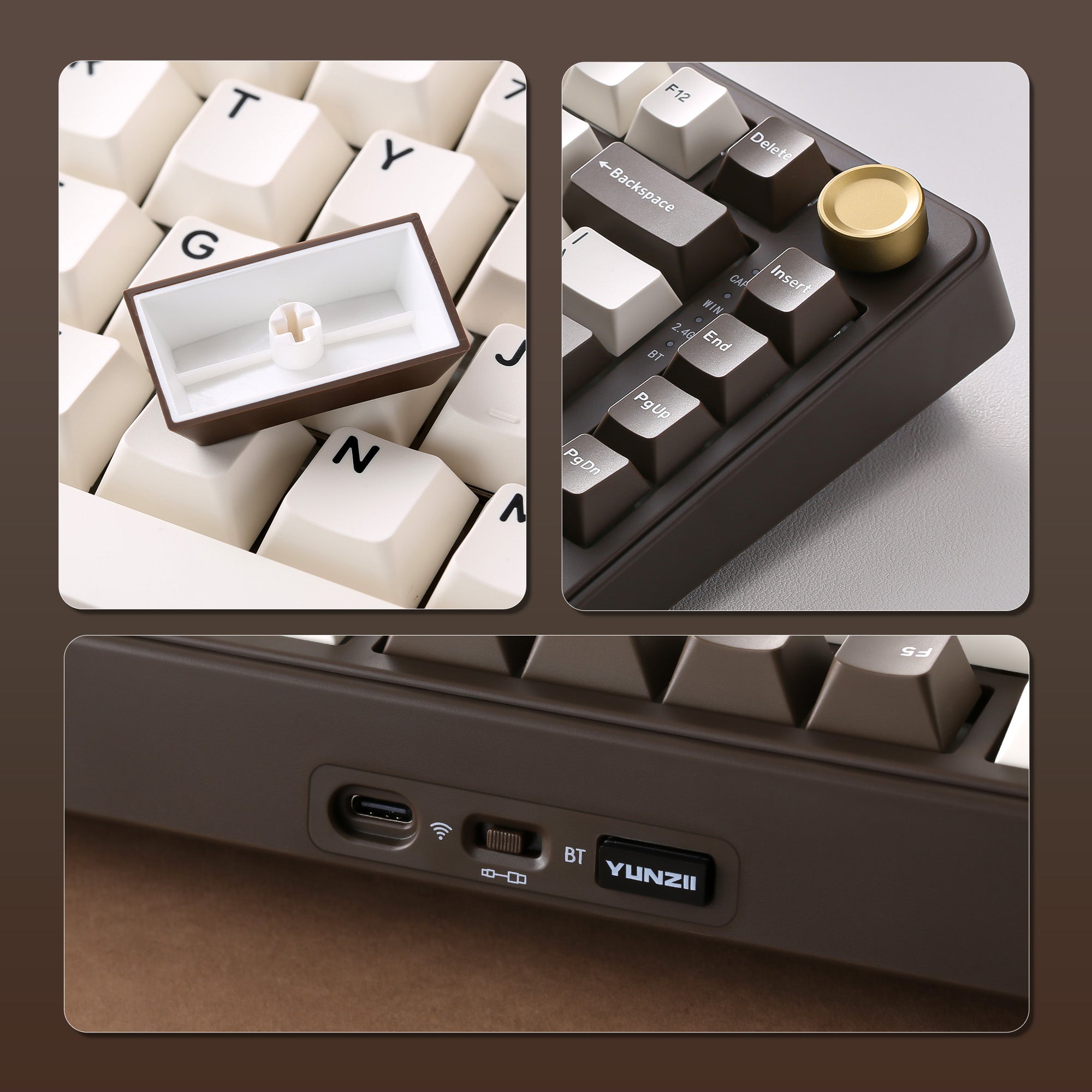 YUNZII B75 Pro Coffee Brown Wireless Mechanical Keyboard – YUNZII