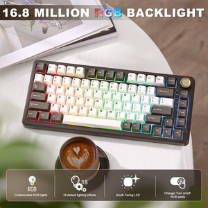 YUNZII B75 Pro Coffee Brown Wireless Mechanical Keyboard
