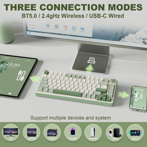 YUNZII B75 Pro Green Wireless Mechanical Keyboard