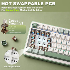 YUNZII B75 Pro Green Wireless Mechanical Keyboard