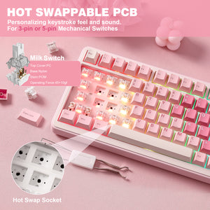 YUNZII B75 Pro Heart Wireless Mechanical Keyboard