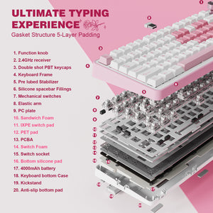 YUNZII B75 Pro Heart Wireless Mechanical Keyboard