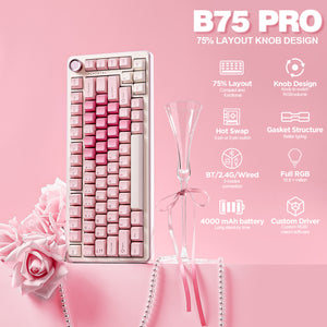 YUNZII B75 Pro Heart Wireless Mechanical Keyboard