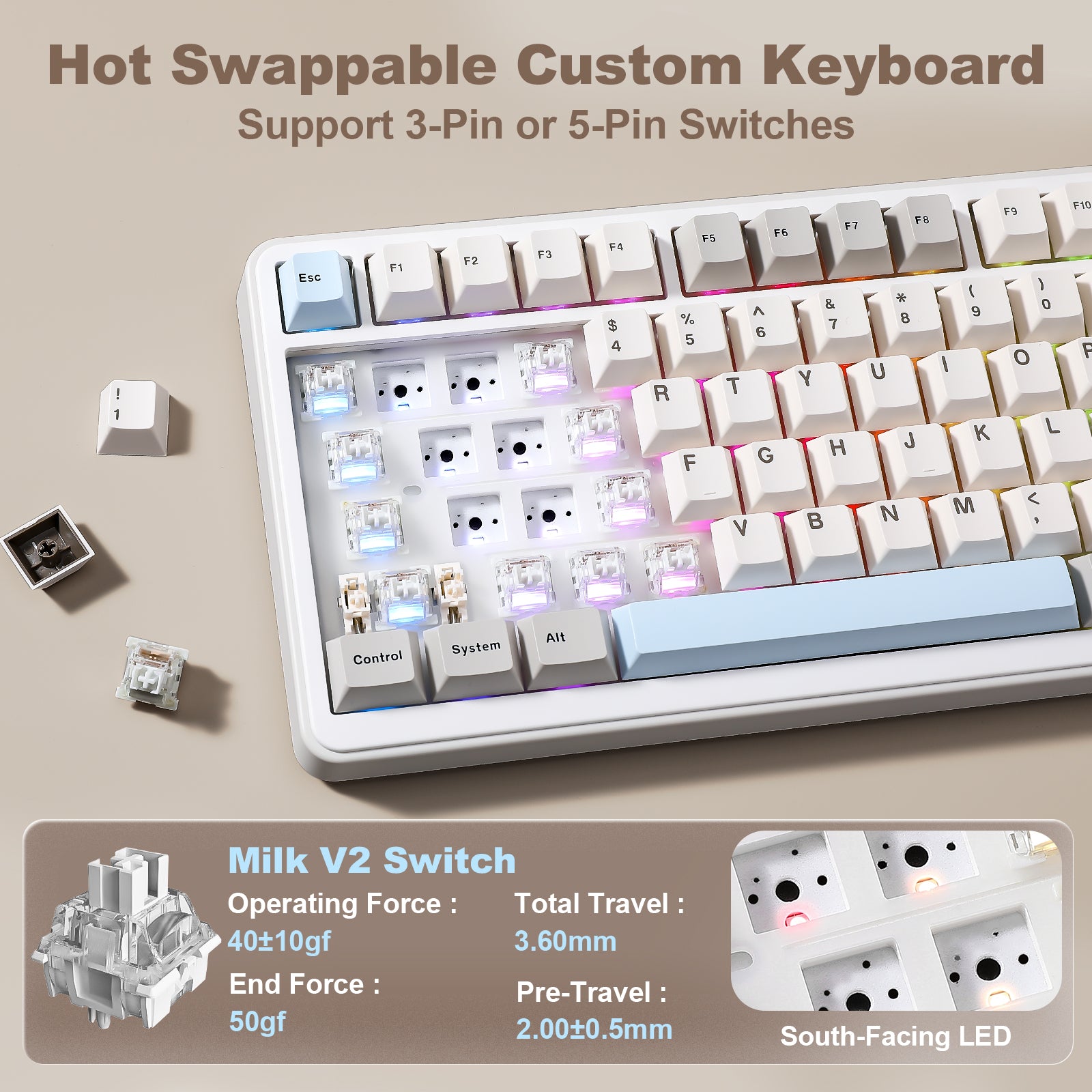 YUNZII B75 PRO MAX QMK/VIA Knob TFT Screen Wireless Mechanical