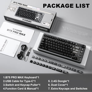YUNZII B75 PRO MAX QMK/VIA Knob TFT Screen Wireless Mechanical Keyboard