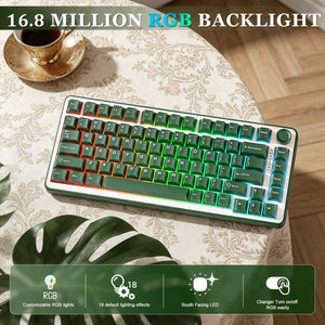 YUNZII B75 Pro Olive Green Wireless Mechanical Keyboard
