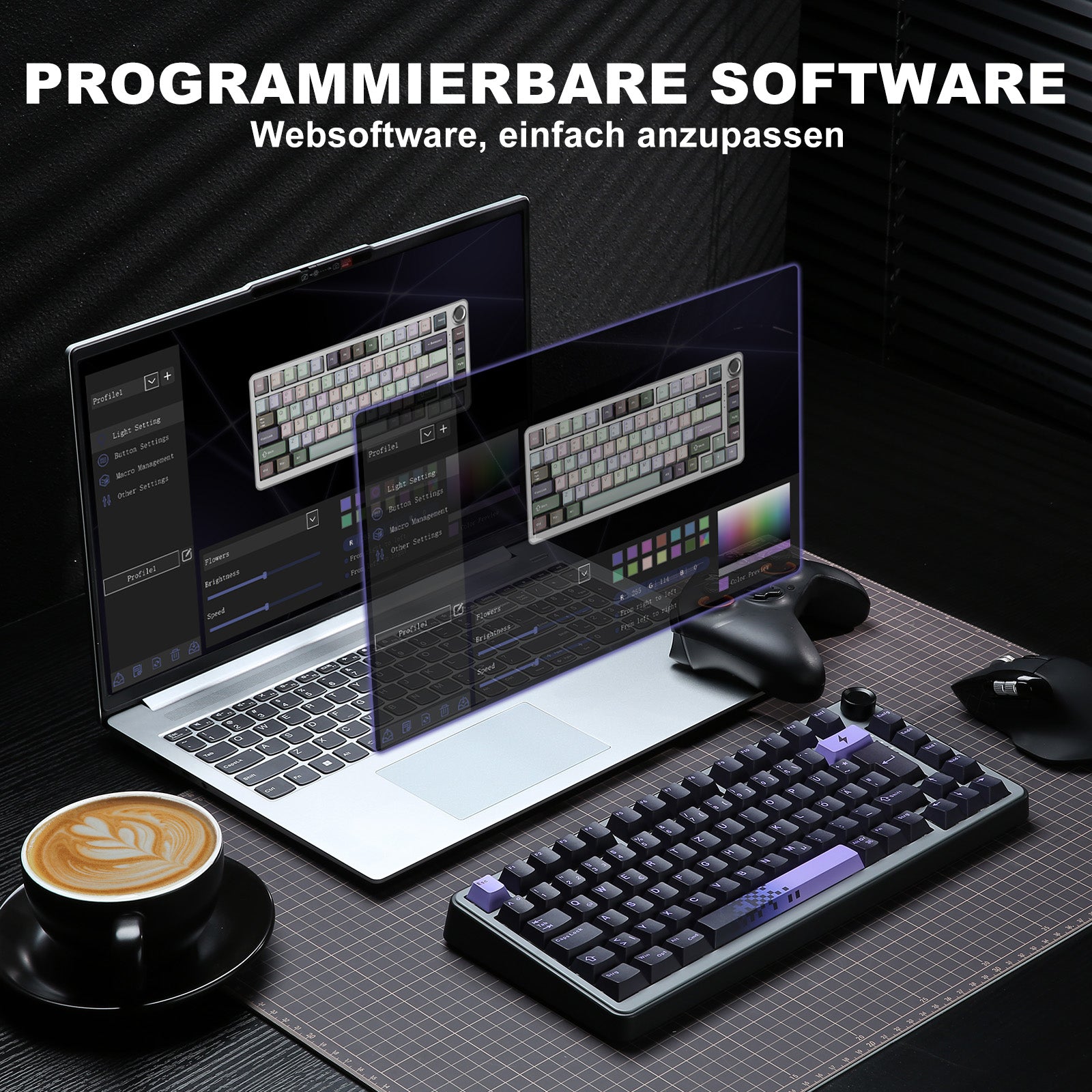 YUNZII B75 Pro Wireless Mechanical Keyboard - ISO Layout keyboard image