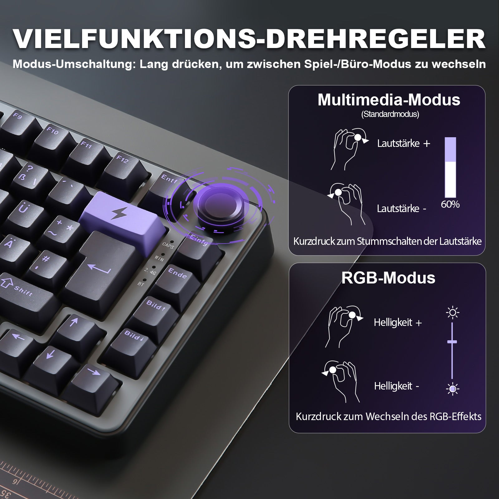 YUNZII B75 Pro Wireless Mechanical Keyboard - ISO Layout keyboard image