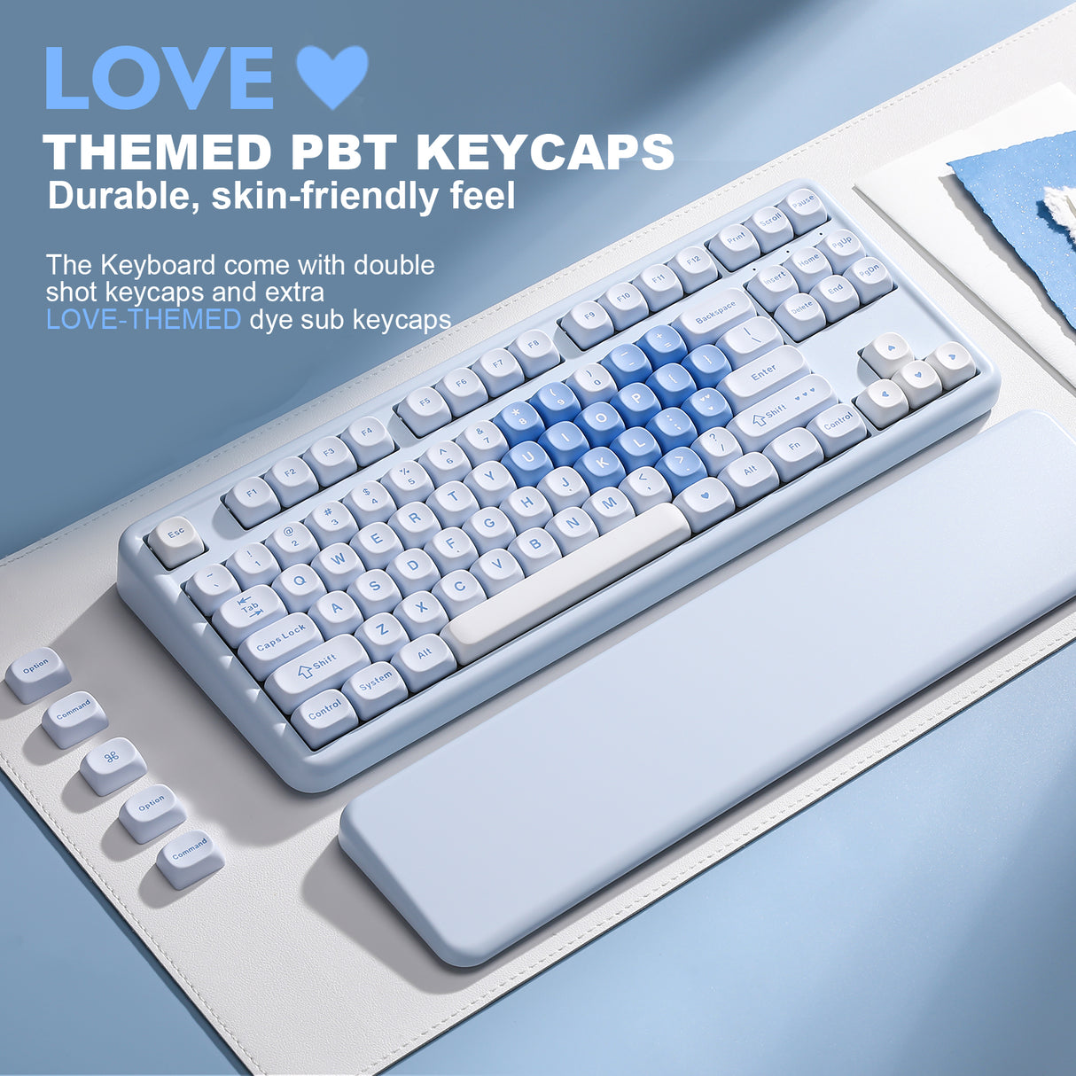 YUNZII B87 Blue Heart QMK/VIA Custom Mechanical Keyboard