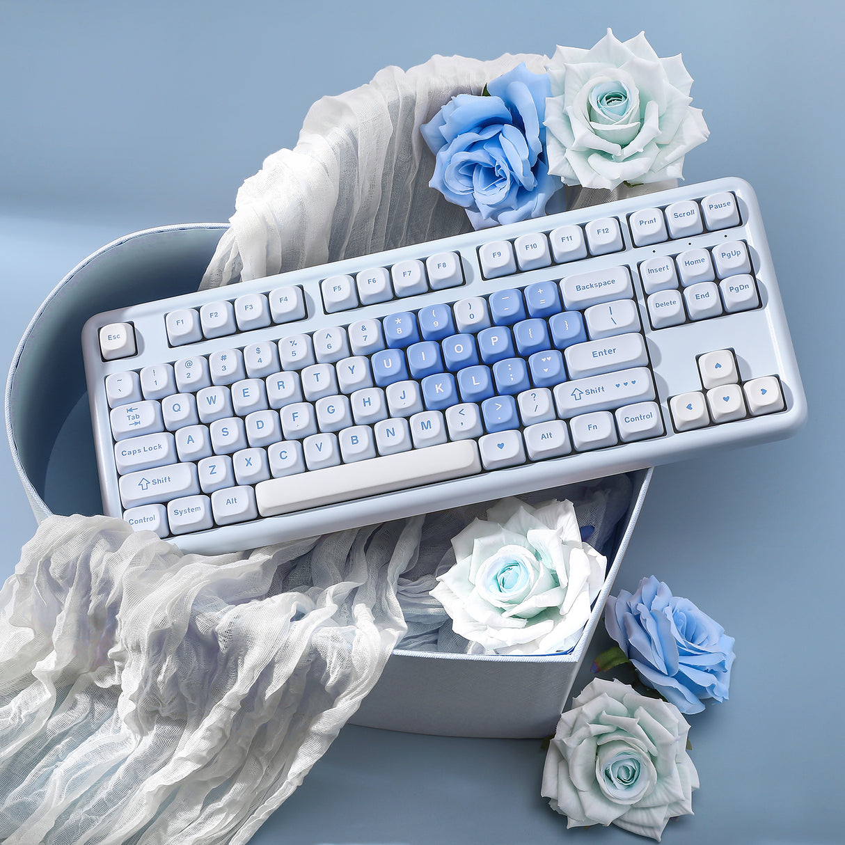 YUNZII B87 Blue Heart QMK/VIA Custom Mechanical Keyboard