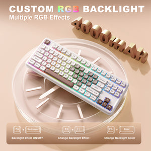 YUNZII B87 Brown Heart QMK/VIA Custom Mechanical Keyboard