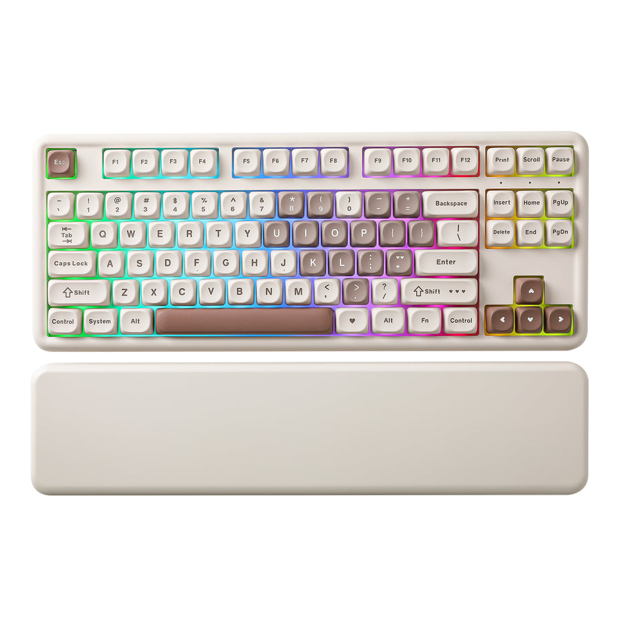 YUNZII B87 Brown Heart QMK/VIA Custom Mechanical Keyboard – YUNZII KEYBOARD