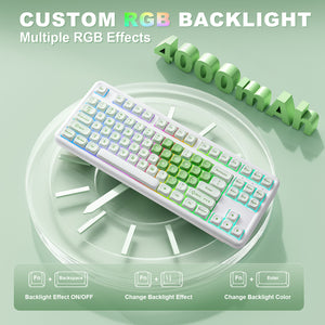 YUNZII B87 Matcha Heart QMK/VIA Custom Mechanical Keyboard