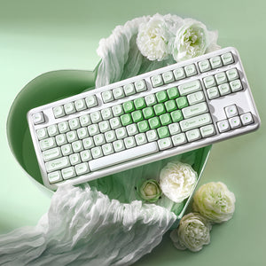 YUNZII B87 Matcha Heart QMK/VIA Custom Mechanical Keyboard