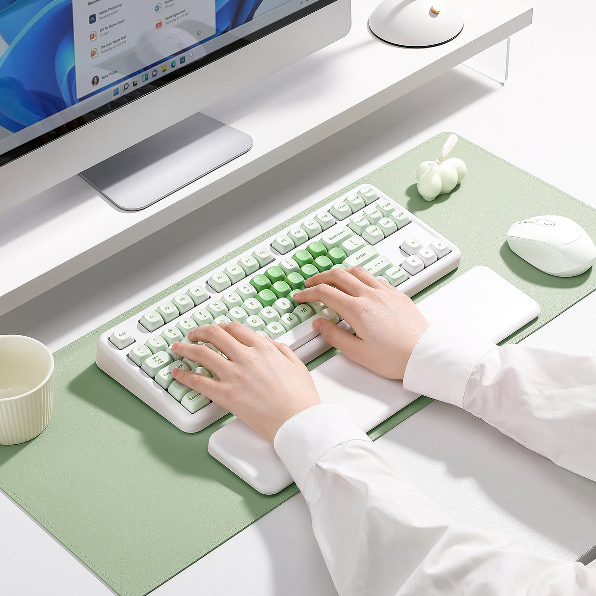 YUNZII B87 Matcha Heart QMK/VIA Custom Mechanical Keyboard