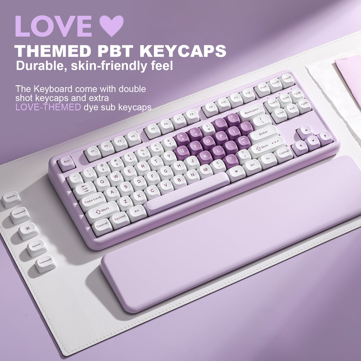YUNZII B87 Purple Heart QMK/VIA Custom Mechanical Keyboard