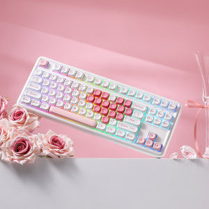 YUNZII B87 White Heart QMK/VIA Custom Mechanical Keyboard