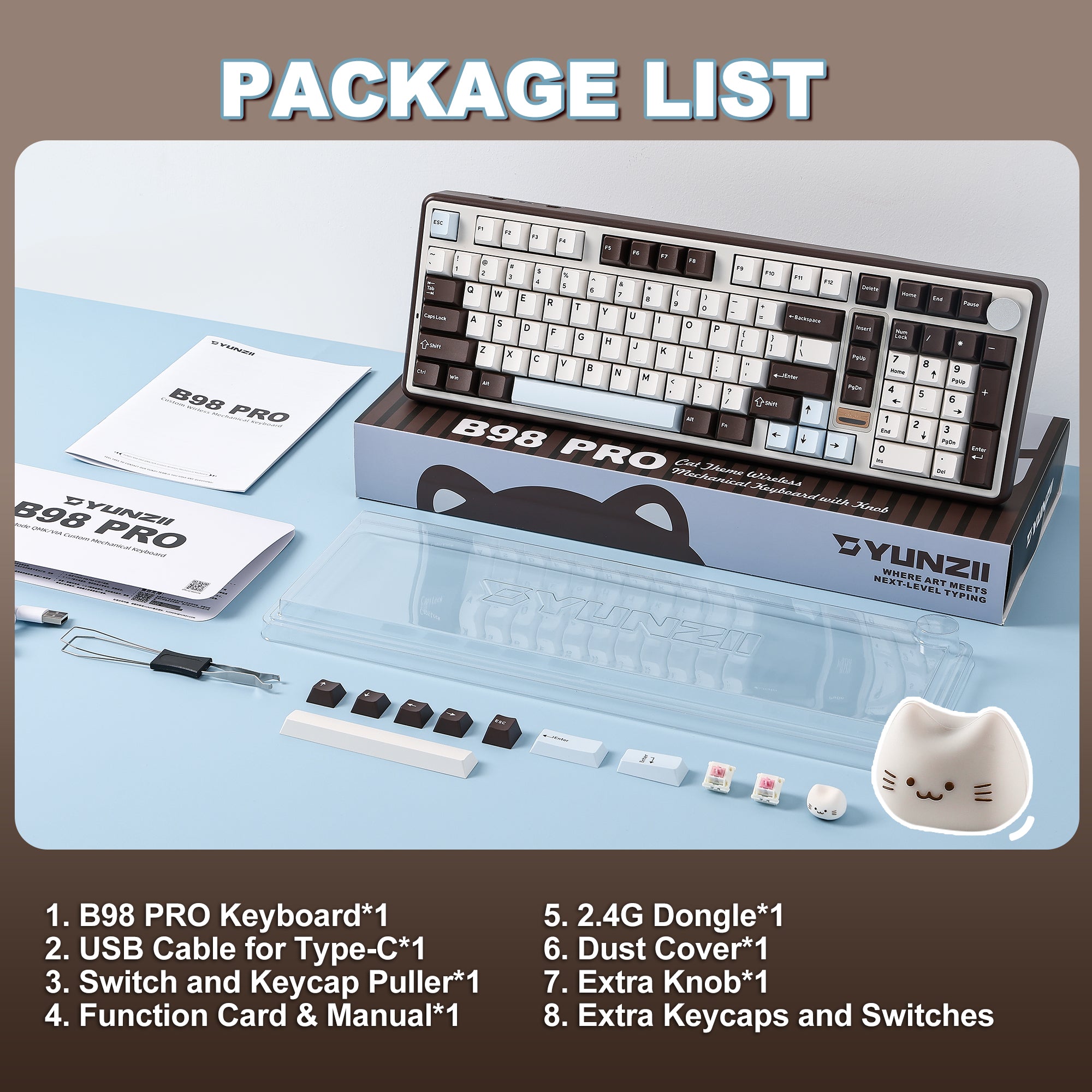 YUNZII B98 PRO QMK/VIA Wireless Mechanical Keyboard – YUNZII KEYBOARD