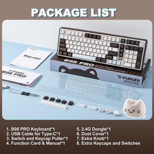 YUNZII B98 PRO QMK/VIA Wireless Mechanical Keyboard