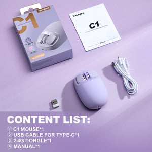YUNZII C1 Silicone Tri-Mode Wireless Custom Mouse