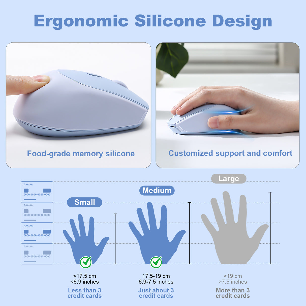 YUNZII C2 Silent Silicone Wireless Gaming Mouse