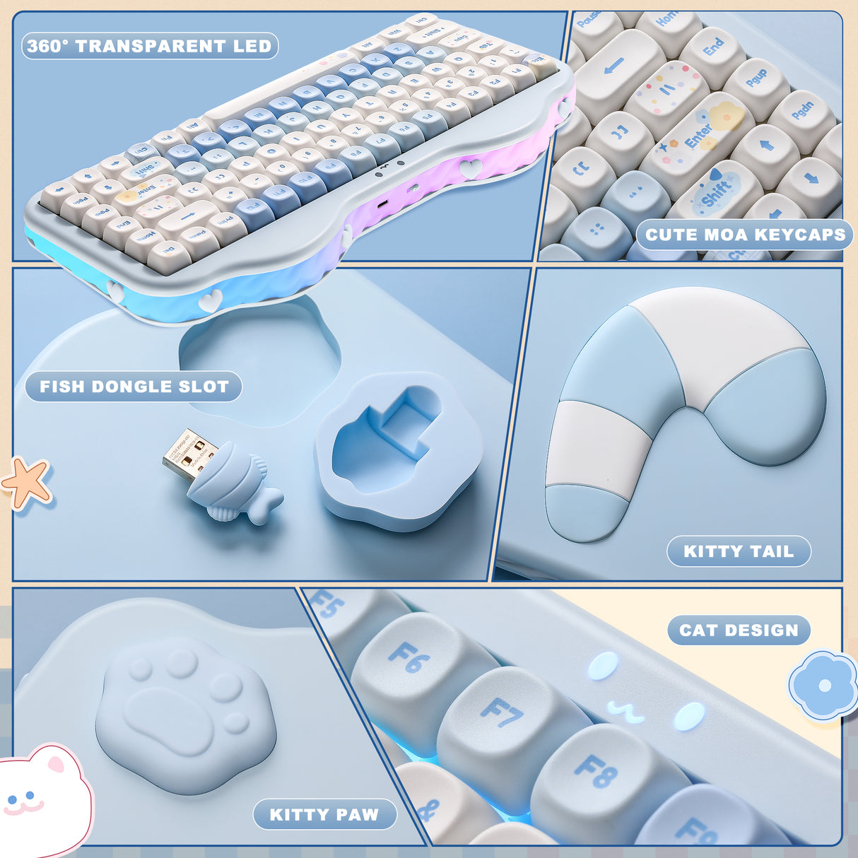 YUNZII C75 Cake Meow Wireless Mechanical Keyboard