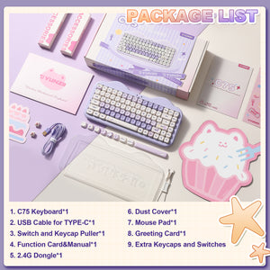 YUNZII C75 Cake Meow Wireless Mechanical Keyboard