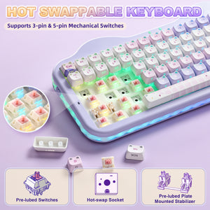YUNZII C75 MAO Cake Kitten Wireless Mechanical Keyboard
