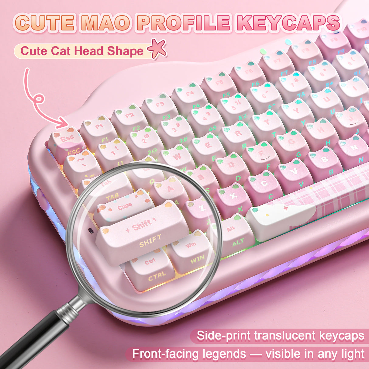 YUNZII C75 MAO Cake Kitten Wireless Mechanical Keyboard