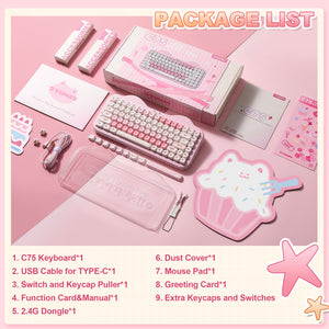YUNZII C75 Cake Meow Wireless Mechanical Keyboard