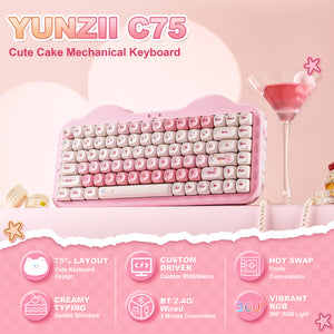 YUNZII C75 Cake Meow Wireless Mechanical Keyboard