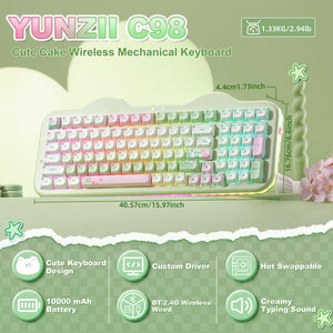 PRE-ORDER YUNZII C98 MAO Cake Kitten Wireless Mechanical Keyboard
