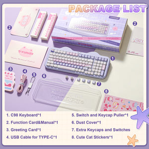 PRE-ORDER YUNZII C98 MAO Cake Kitten Wireless Mechanical Keyboard