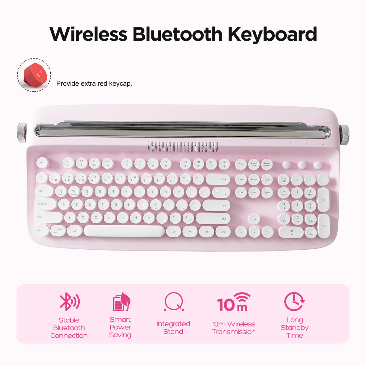 YUNZII ACTTO B503 Wireless Keyboard - Baby Pink