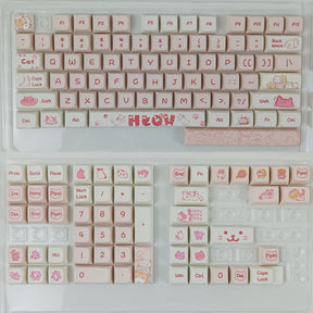 YUNZII Peach Kitty Keycap Set