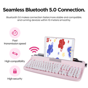 YUNZII ACTTO B503 Wireless Keyboard - Baby Pink