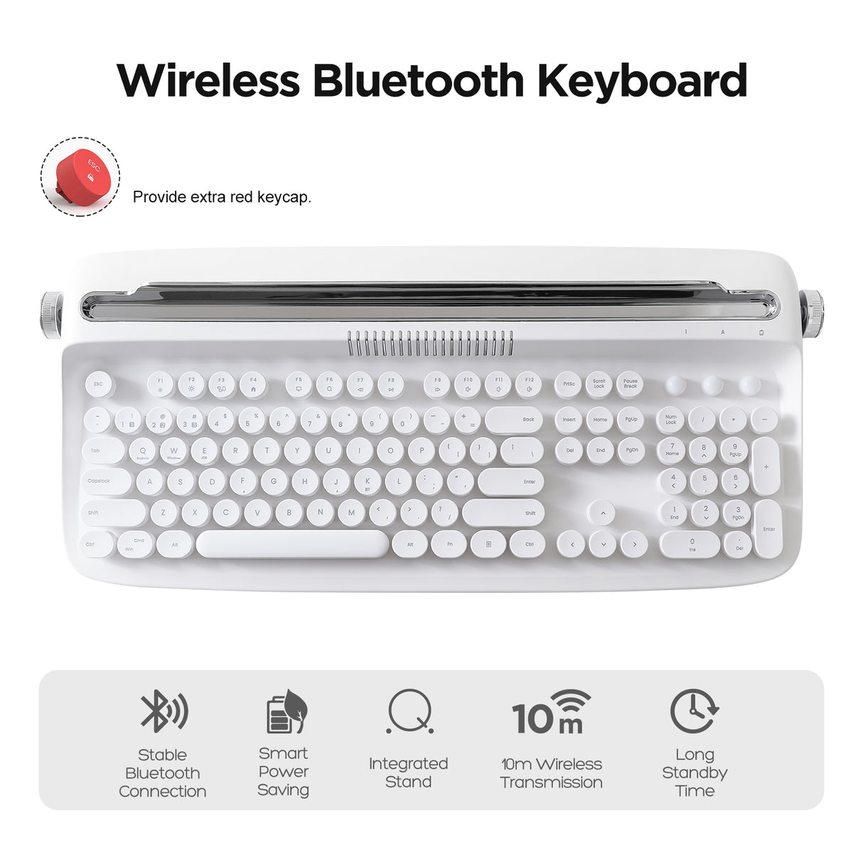 YUNZII ACTTO B503 Wireless Keyboard - Snow White