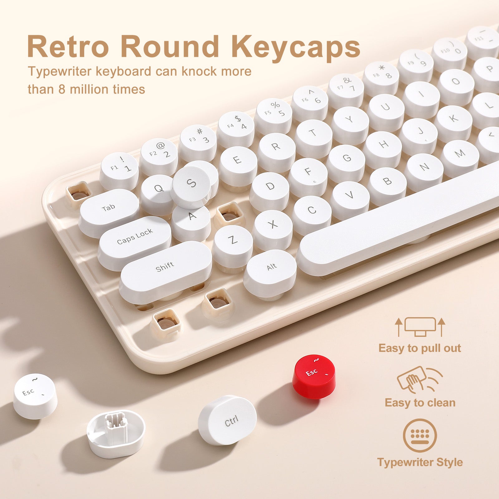 MIKIBY i68 Wireless Membrane Keyboard and Mouse Set keyboard image